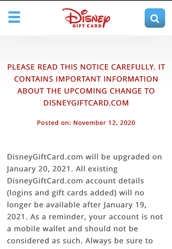 Changes To Disney Gift Card Website Walt Disney World Touringplans Discussion Forums